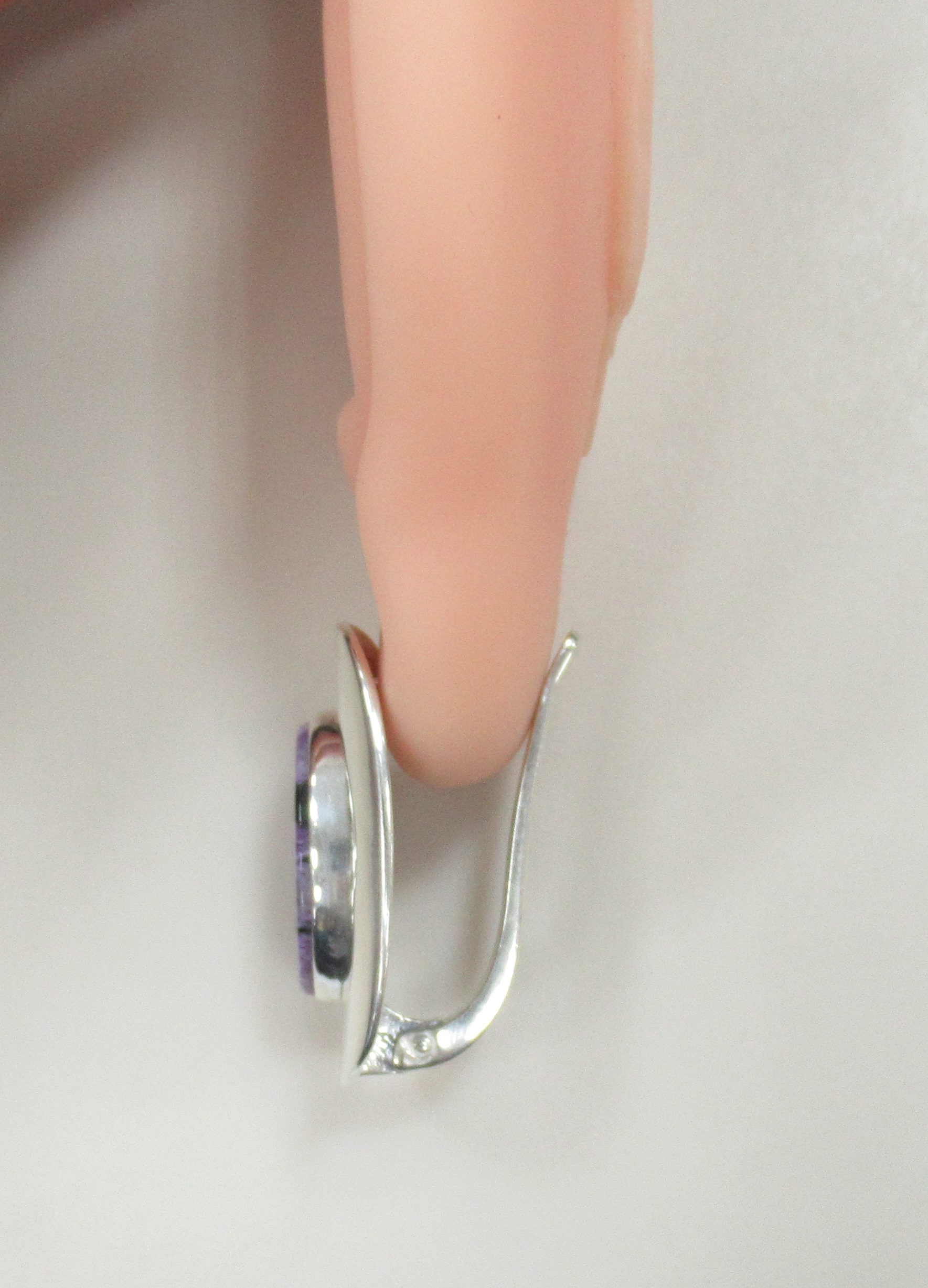 Серебряные серьги с чароитами